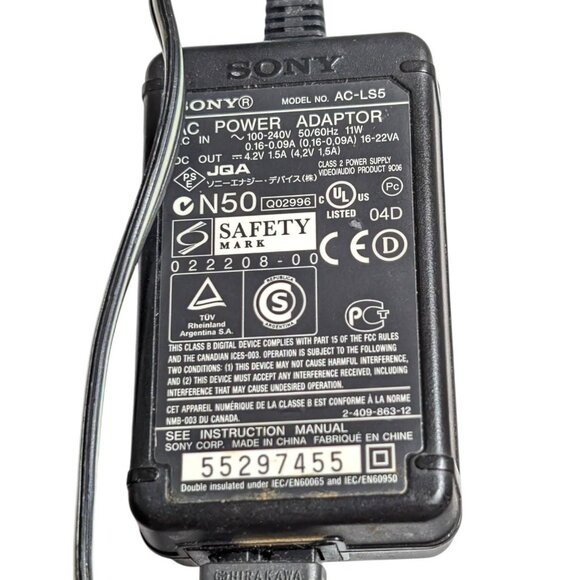 OEM Sony AC-LS5 Power Adaptor for Cyber-Shot DSC-H3 H50 H7 H9 N1 Tested Working - Picture 2 of 7